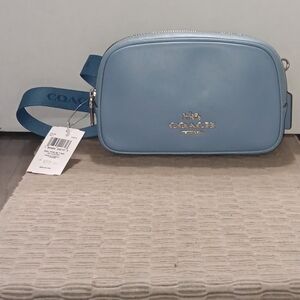 Coach Light Blue Fabric Strap with Branded Tag